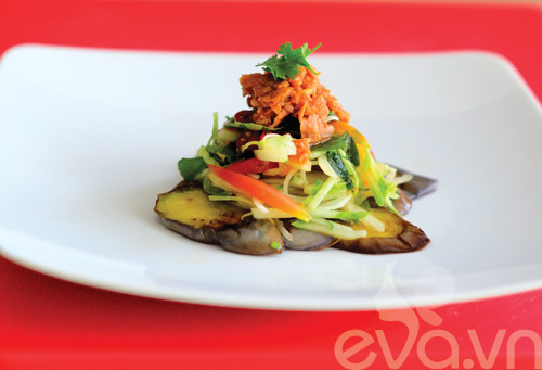 Salad cà tím trộn mắm me