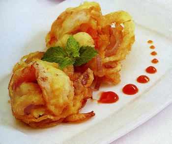 Hải sản rán hành tây