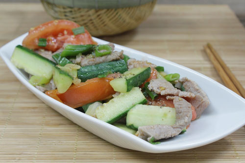 Dưa chuột xào thịt