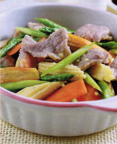 Măng Tây, Ngô Xào Thịt