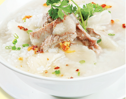 Cháo sườn nấm bào ngư