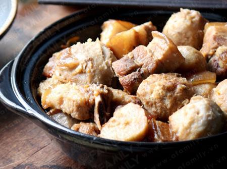 Món ngon khó cưỡng với thịt heo om khoai sọ