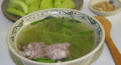 Canh bầu nấu cua đồng